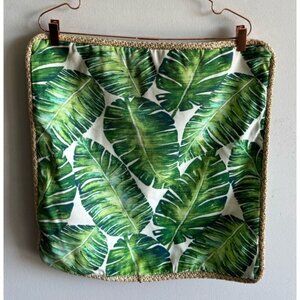 Hampton Bay Tropical Palms Indoors Outdoor Two Pillows Green Leaves Size 20"x20"